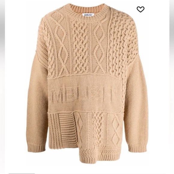 NWT AMBUSH Asymmetrical Patchwork Cable-knit Jumper - Picture 3 of 13